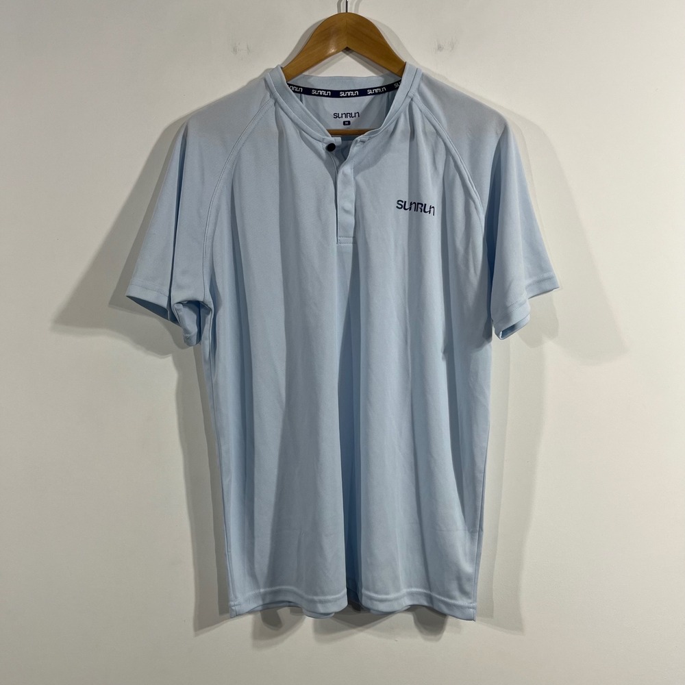 Sunrun‎ Mens Gorpcore Performance Blue Band Collar Outdoors Medium Lightweight